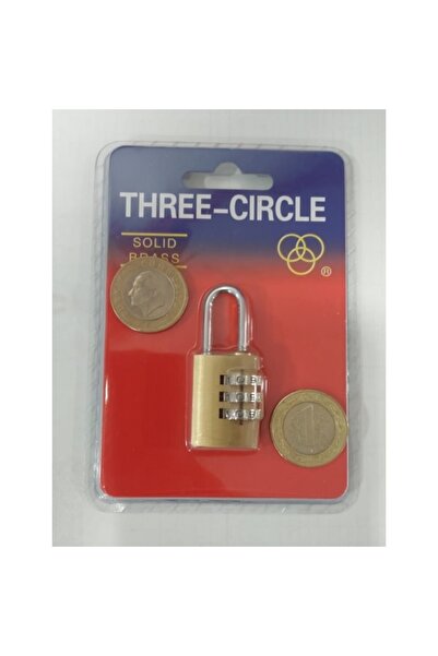 THREE CIRCLE Şifreli 3 Basamaklı Pirinç Asma Kilit