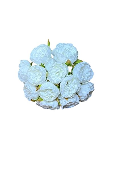 Çiçek Yapay Beyaz Şakayık Demeti 12 Adet