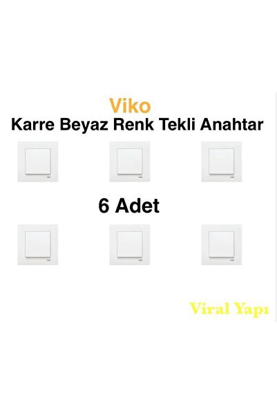 VİKO Viko Karre(6 ADET) Beyaz Anahtar (6 ADET)