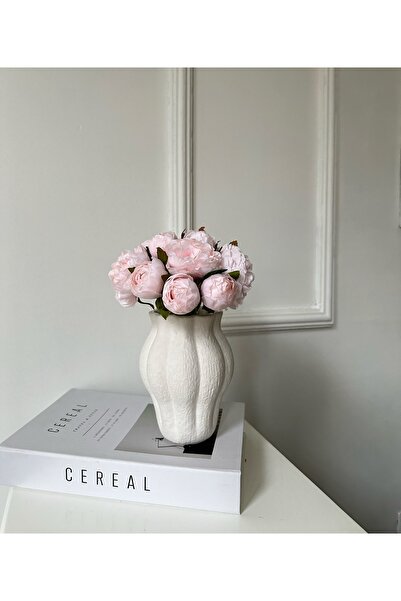 Çiçek 1 باقة الفاوانيا الوردية الاصطناعية عالية الجودة 11 لتر