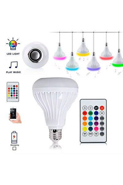 AGUILAS Lambası Bluetooth Hoparlör Rgb Ledli Lamba Kumandalı Müzik Çalar Ampul Renkli Ampul