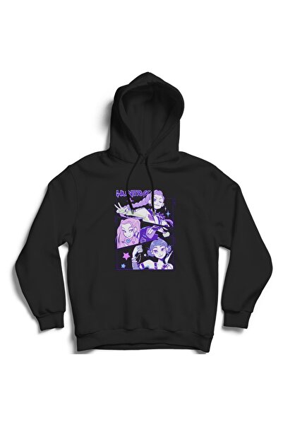 The Fame سترة هونتريكس، ملابس كيبوب لمحبي ديمون هانترز مطبوعة باللون الأسود ل...