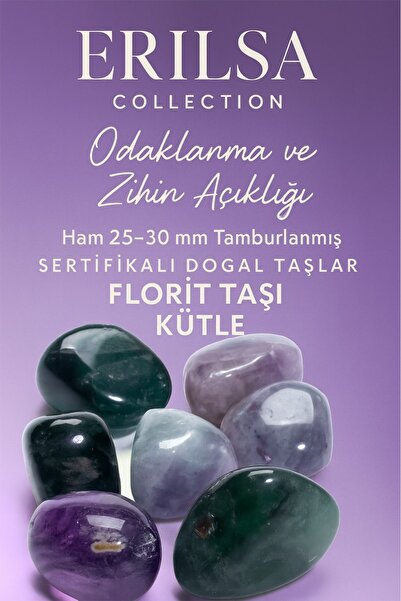Tesbih Atölyesi Sertifikalı Doğal Florit Taşı Kütle - Odaklanma ve Zihin Açık...