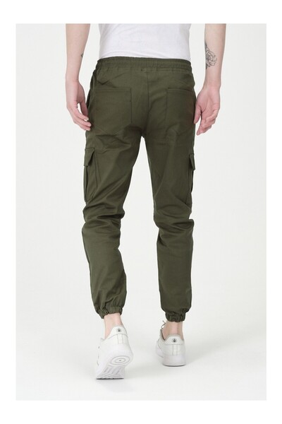 VIKUNYA Men's Green Cargo Side Pocket Pants