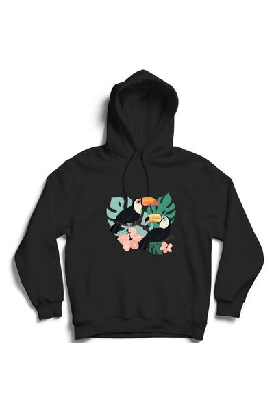 The Fame Ζευγάρι Toucan, Love, Double Toucan Bird, Φούτερ με κουκούλα με κουκ...