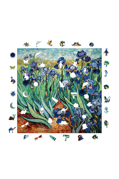 WePuzzleUp Ahşap Puzzle - Van Gogh Irisler Reprodüksiyonu - 353 Parça, 29x29 cm