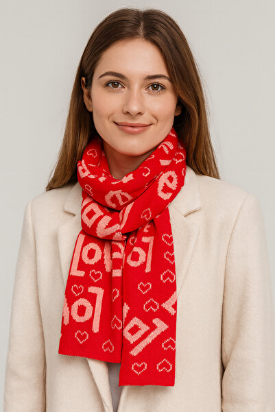 Sebir Moda Love Themed Knitwear Scarf