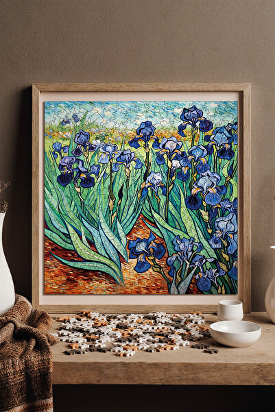 WePuzzleUp Ahşap Puzzle - Van Gogh Irisler Reprodüksiyonu - 353 Parça, 29x29 cm