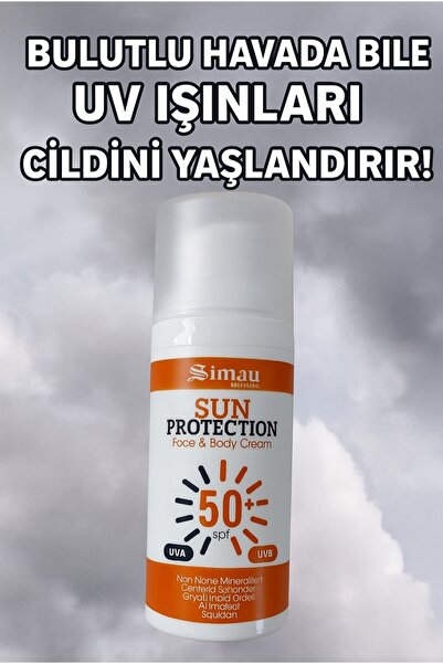SİMAU KOZMETİK YÜZ VE VÜCUT GÜNEŞ KREMİ 50+ SPF- NON-NANO MİNERAL FİLTRE -YÜK...