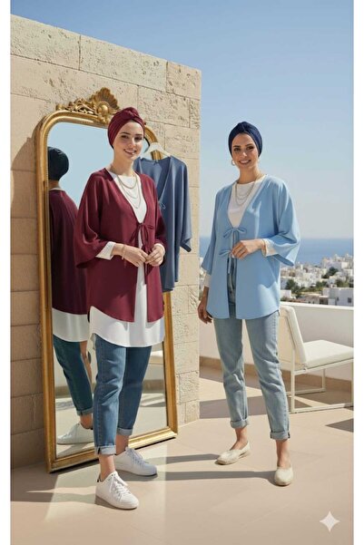 blackbonds Κιμονό τουνίκ με δέσιμο μπροστά, Υπερμεγέθη, 2 τεμάχια