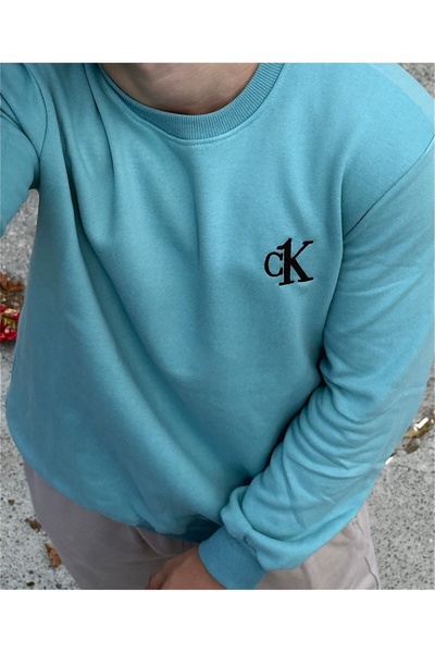 ck Pamuk Kumaşlı Bisiklet Yakalı Sweatshirt