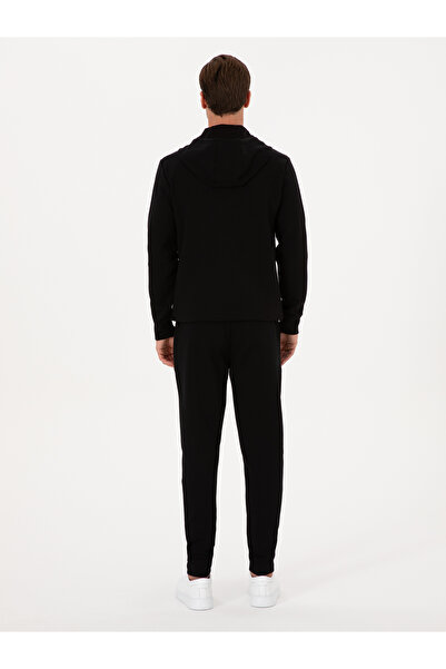 Cacharel Siyah Slim Fit Pamuk Karışımlı Paçası Lastikli Eşofman Altı 50311677-VR046