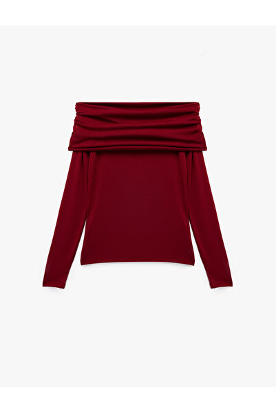 Koton Μπλουζάκι με μακρυμάνικο μακρυμάνικο με ντραπέ