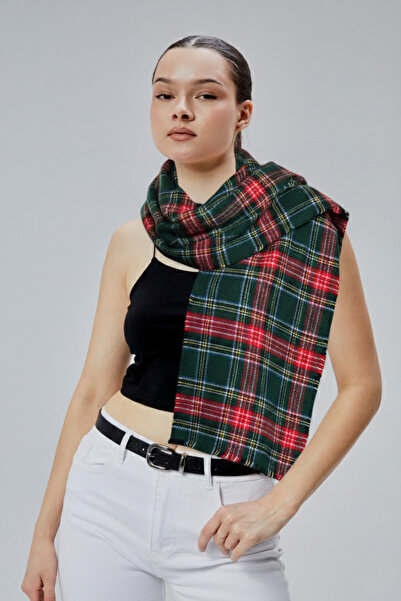 derikem Жіночий шарф з м'якої тканини в клітинку, зимовий