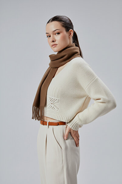 derikem Women's Soft Textured Acrylic Basic Winter Shawl Brown