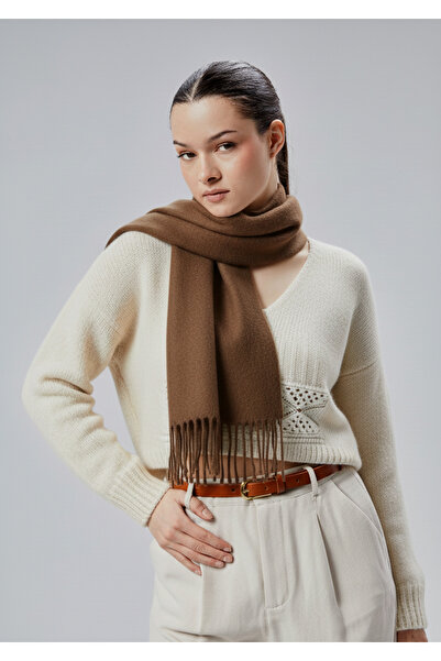 derikem Women's Soft Textured Acrylic Basic Winter Shawl Brown