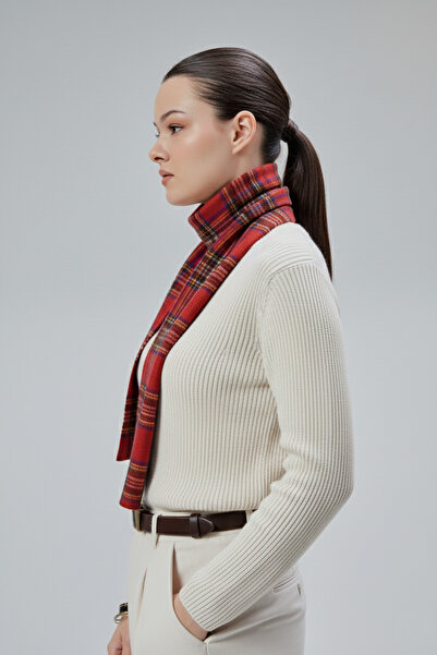 derikem Women's Soft Textured Plaid Pattern Winter Shawl