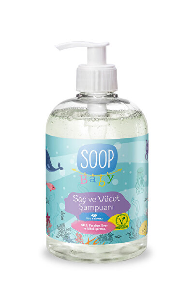SOOP %100 Doğal Bebek ve Çocuk Şampuanı 500 mL Göz Yakmayan, Saç & Vücut