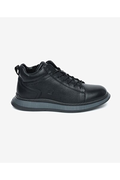 Greyder Erkek Mat Siyah Hakiki Deri Sneaker Bot 4K1SB16212