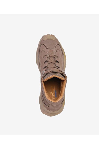 Greyder Erkek Koyu Vizon Hakiki Deri Sneaker Bot 4K1SB15090