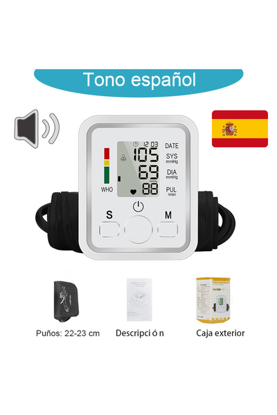 SPEAE جهاز قياس ضغط الدم الرقمي للذراع - صوت إسباني - مقياس ضغط الدم الطبي - ...