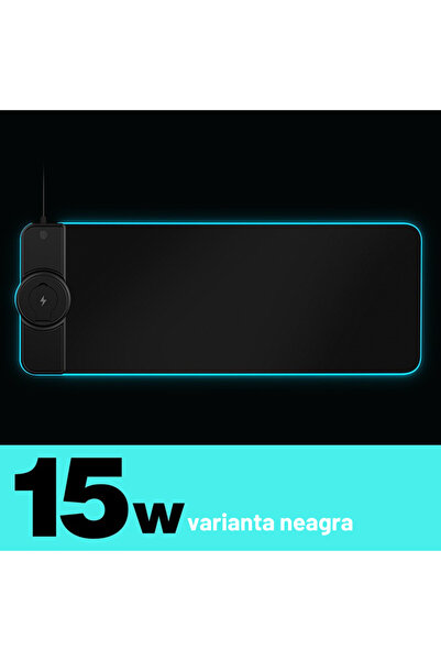 LEBLOU Gaming mousepad with 15w wireless charging, swing, RGB touch change, USB 3.0, 4mm thickness, 80x30