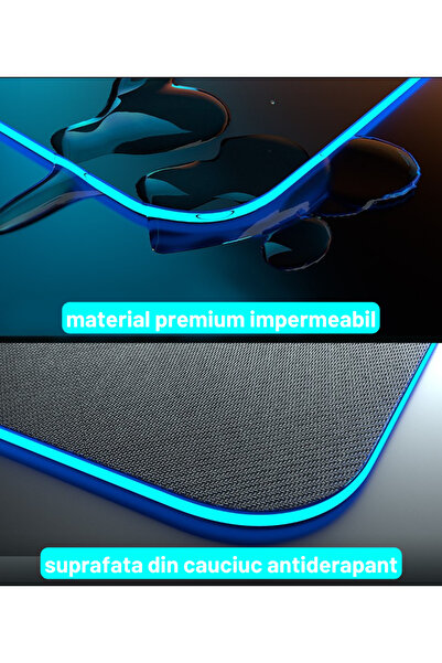 LEBLOU Gaming mousepad with 15w wireless charging, swing, RGB touch change, USB 3.0, 4mm thickness, 80x30