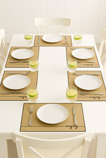 aydev home collection 6 Adet Jüt Sofra Sunum Tabak Altlığı Supla Amerikan Ser...