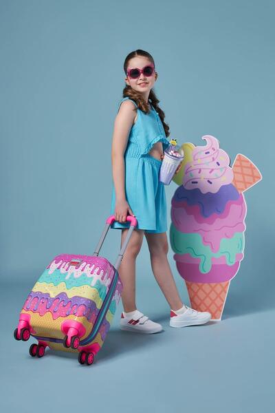 Coral High Kids Pembe Rengarenk Dondurma Desenli Çocuk Valizi 16703