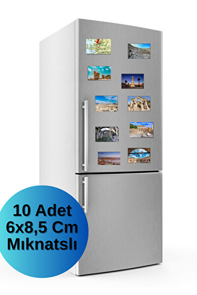Tasarımistan İzmir Magnet Seti 10 Adet 6x8,5 Cm Mıknatıslı Fotoğraf Baskı Kalitesinde