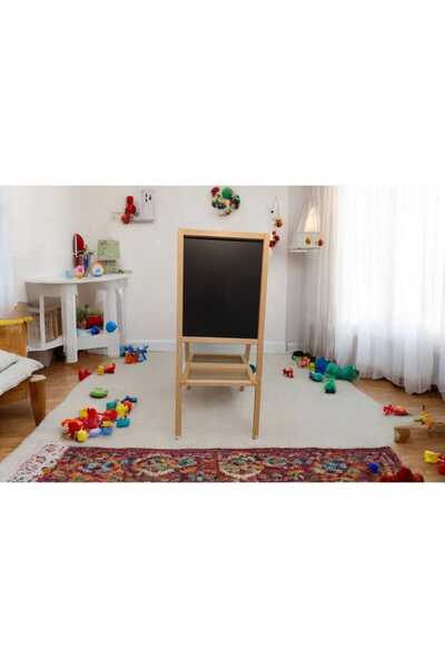 Store Drn Kids & Eğitim Çift Taraflı Ayaklı Yazı Tahtası. Kalem, Silgi Ve 15'li Renkli Tebeşir.