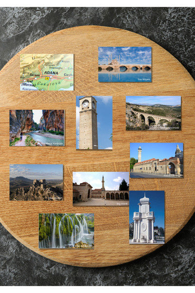 Tasarımistan Adana Magnet Seti 10 Adet 6x8,5 Cm Mıknatıslı Fotoğraf Baskı Kalitesinde