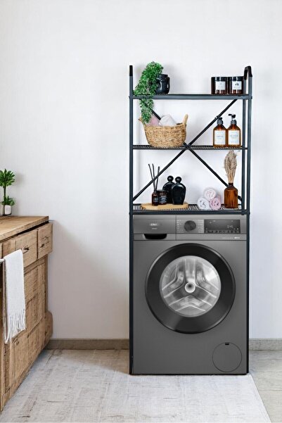 Bye Concept More Metal Ayaklı 3 Raflı Banyo Rafı Çamaşır Makinesi Üstü Dekoratif Raf Askılık Organizer