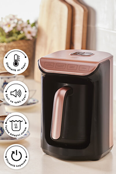 Karaca Hatır Közde Türk Kahvesi ve Türk Kahve Makinesi Roseberry 5 Fincan Kap...