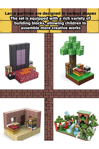 choice2 100pcs Magnetic Building Blocks Montessori STEM Educational Sensory Toys for Mine World Kids Boys Gi