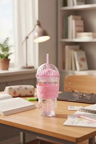 Miniso Sanrio Lisanslı Parti Serisi Pipetli Plastik Şişe (600ml) - My Melody