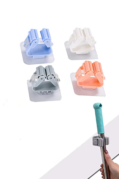 Fresh Moon Mop Sapı Tutucu Yapışkanlı Temizlik Paspas Fırça Asma Aparatı Banyo Mutfak Düzenleyici Organizer
