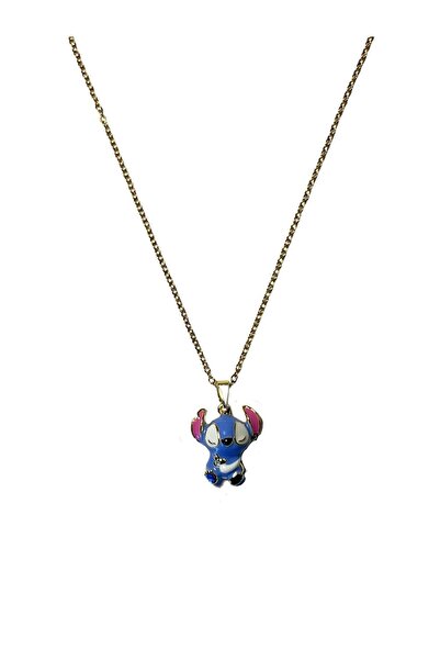 üçgendükkan Stitch Figürlü Çelik Kolye
