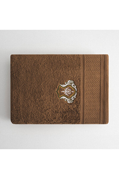 Ecocotton Farah Банний рушник для чоловіків 100% органічна бавовна з вишивкою, коричневий, 80x150 см