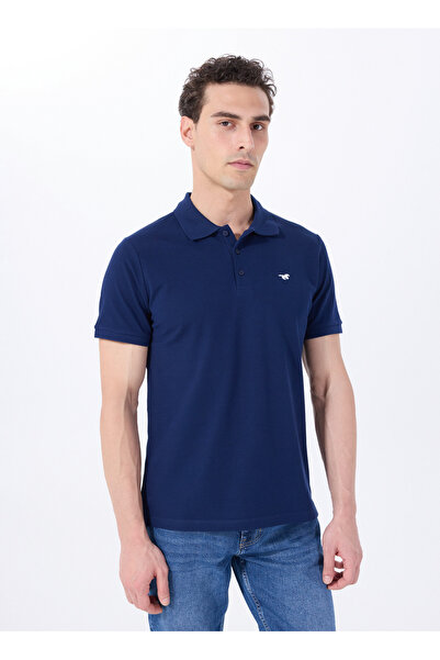 Mustang Baskılı Lacivert Erkek Polo T-Shirt M5SM-TST1335