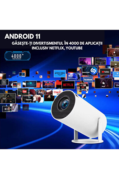 Smartio Romania Smart Video Projector Full HD Resolution, Android 11, also compatible with IOS