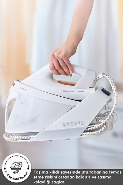 Karaca Vantuz Steammaster Buhar Kazanlı Ütü White Rose 3000 W