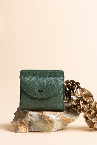 Grande 2833 Hakiki Deri Elegance Mini Kadın Cüzdanı Timsah Yeşili