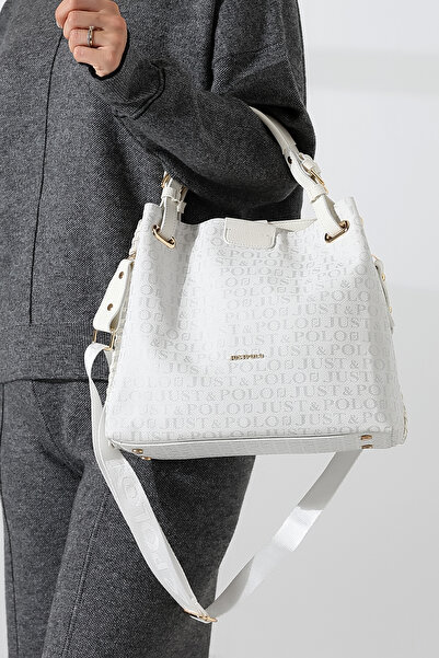 Just Polo Hand-Knitted, Detailed, Wide-Strap, Stylish and Convenient Design, Women's Shoulder and Hand Bag