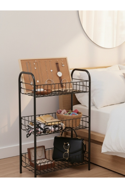 Emkatex منظم مستحضرات التجميل والعطور والكريمات والسيروم، رف معدني متعدد الأغ...