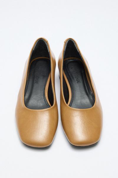 LUTVELIZADE Babet 2530 - Mini Topuklu Karamel Kadın Babet