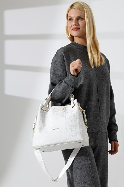 POLO BAG Geantă de umăr și de mână pentru femei, tricotată manual, de dimensi...