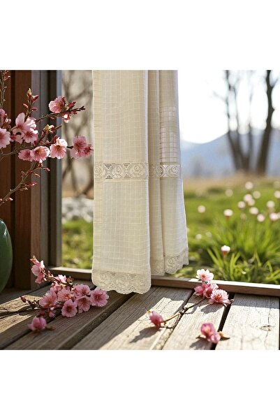 Cotopia Buldan Curtain with Roses and Lace Local