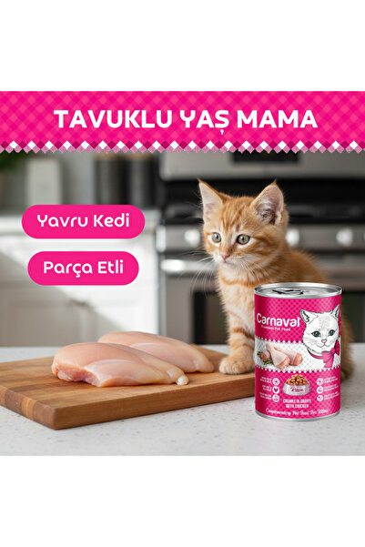 Carnaval Cat Tavuklu Yavru Kedi Konservesi 400 Gr X 1 Adet