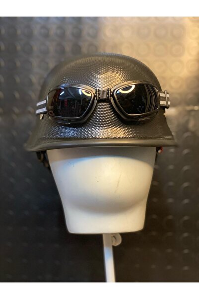MTS ProHelmet Retro Vintage Nazi Motosiklet Kaskı – Koruyucu Gözlük